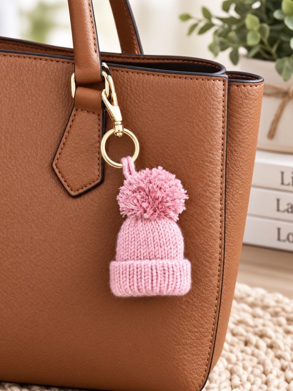 Hand Knit Mini Hat Beanie with Pom-Pom Purse Charm| Tree Ornament | Gift Toppers